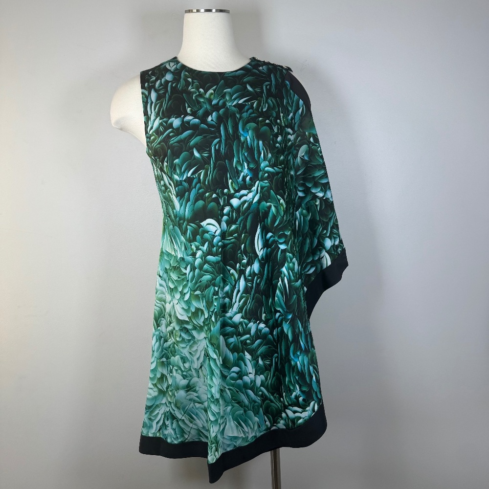 Ted Baker London Teal and Black draped Mini Dress size 2
